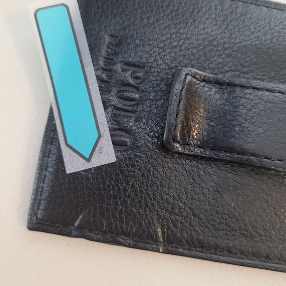 Polo Ralph Lauren Black Pebbled Leather Card Case w/ Money Clip - Picture 9 of 9